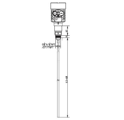 杆式導(dǎo)波雷達(da)物位計(jì)外型尺(chi)寸圖