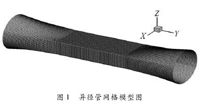 電(diàn)磁流量計異(yì)徑管網格模(mo)型圖
