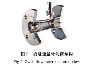 旋進漩(xuán)渦流量(liang)計剖面(miàn)結構圖(tu)