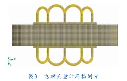 電磁流量計(jì)網格劃分圖示