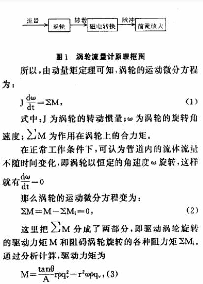 渦(wo)輪流量計(ji)原理框圖(tu)