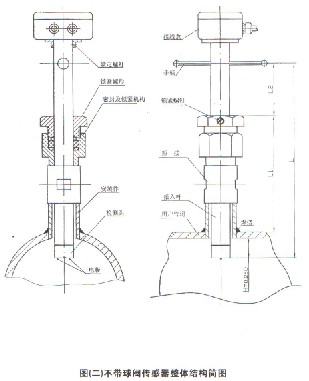 插入式電磁流(liú)量計不帶球閥(fá)結構圖