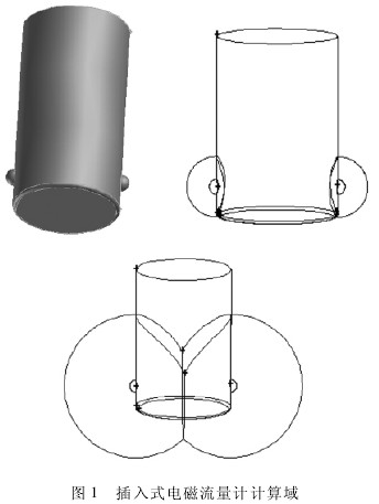 插(cha)入式電磁流(liú)量計計算域(yù)示意圖